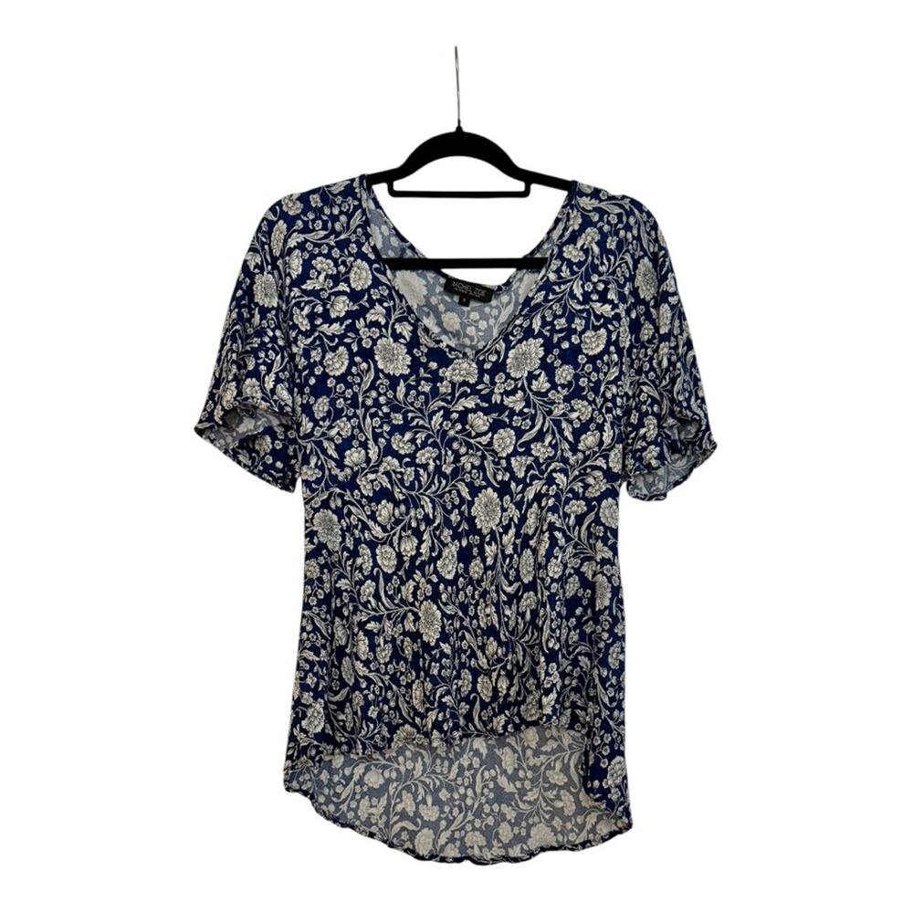 Rachel Zoe Navy and White Floral Blouse